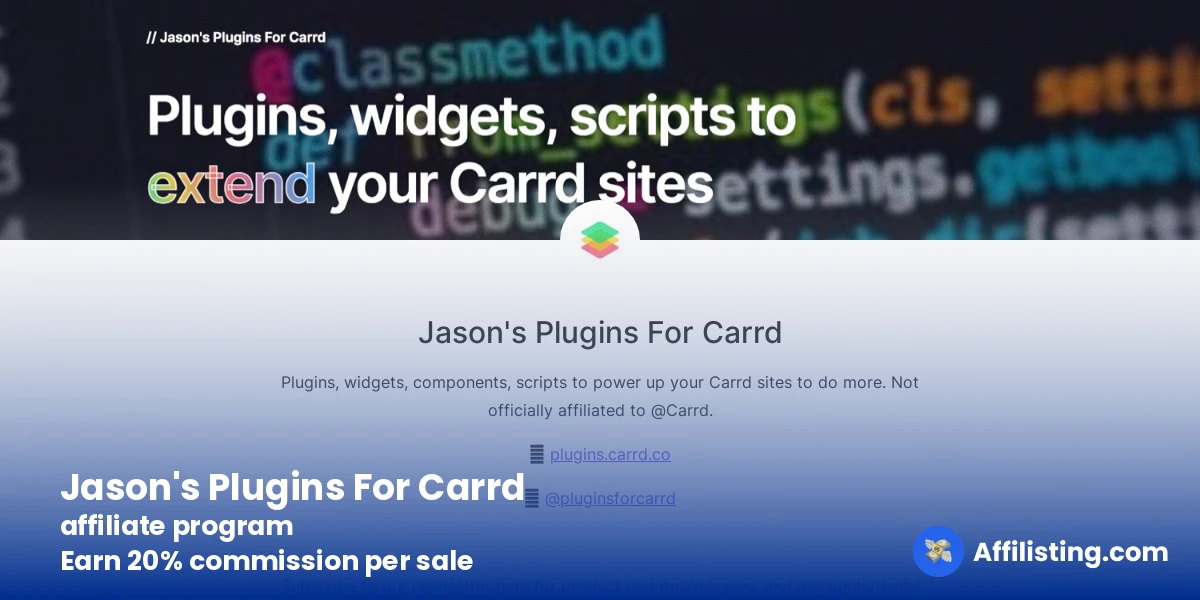 Jason's Plugins For Carrd affiliate program