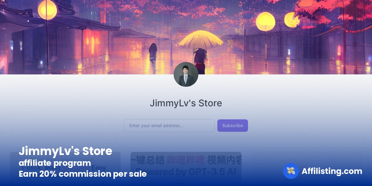 JimmyLv's Store affiliate program