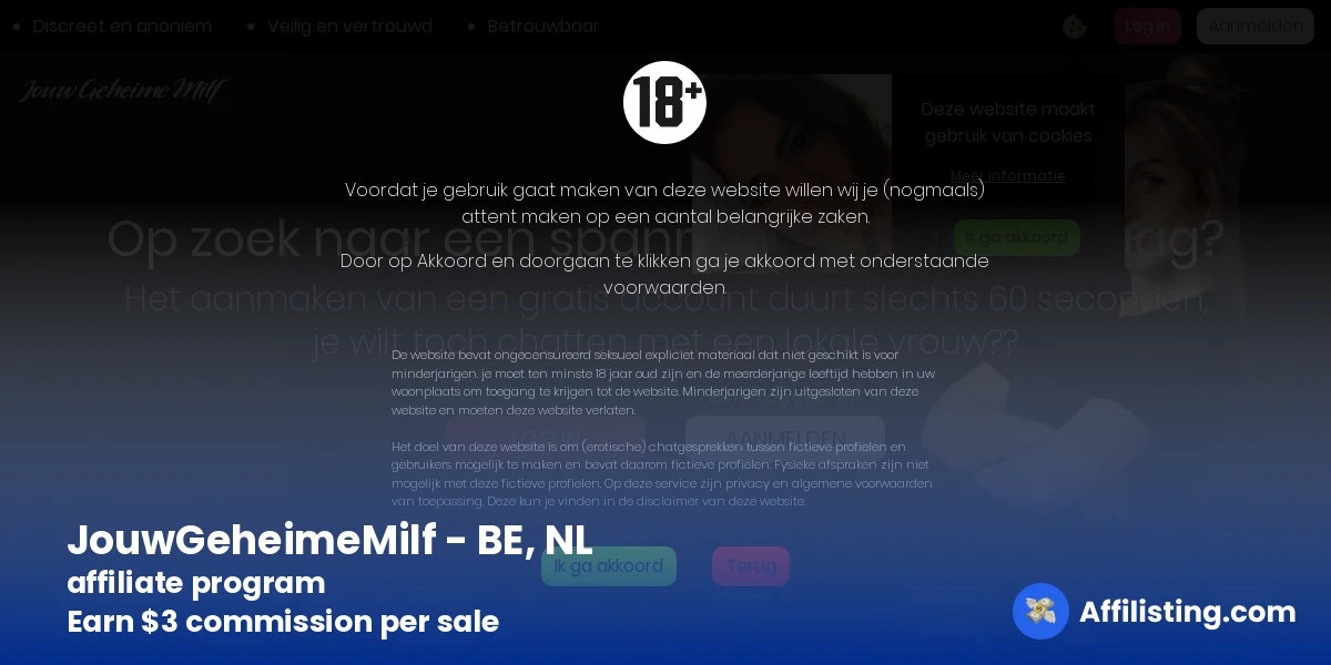 JouwGeheimeMilf - BE, NL affiliate program