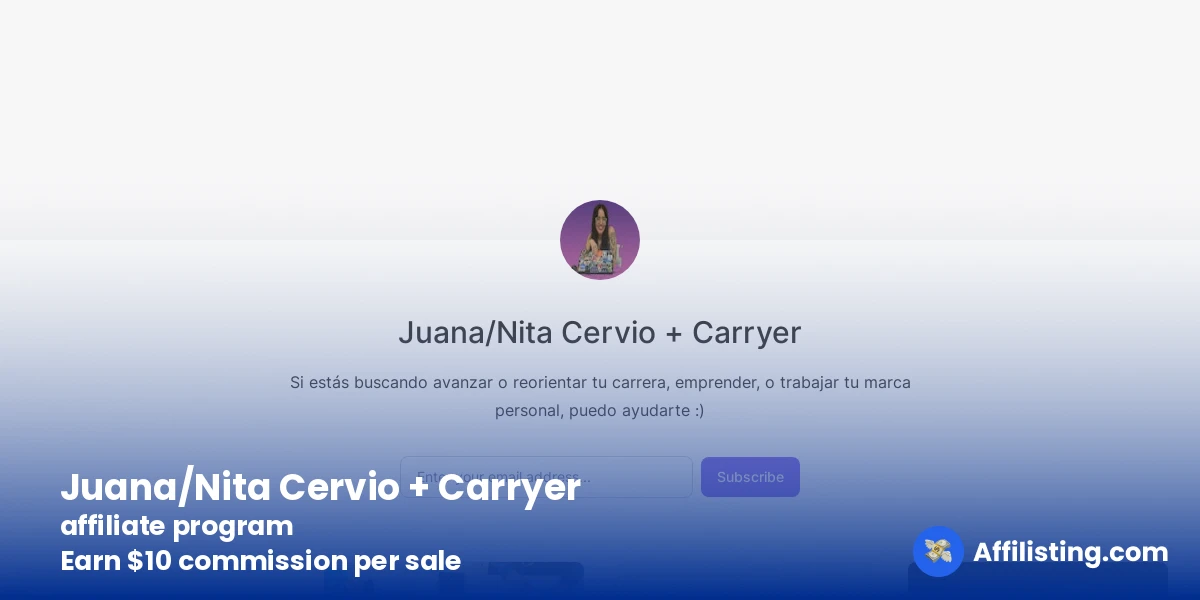 Juana/Nita Cervio + Carryer affiliate program