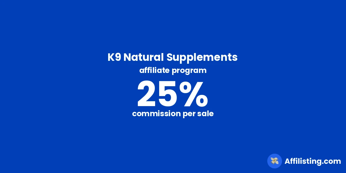 K9 Natural Supplements affiliate program