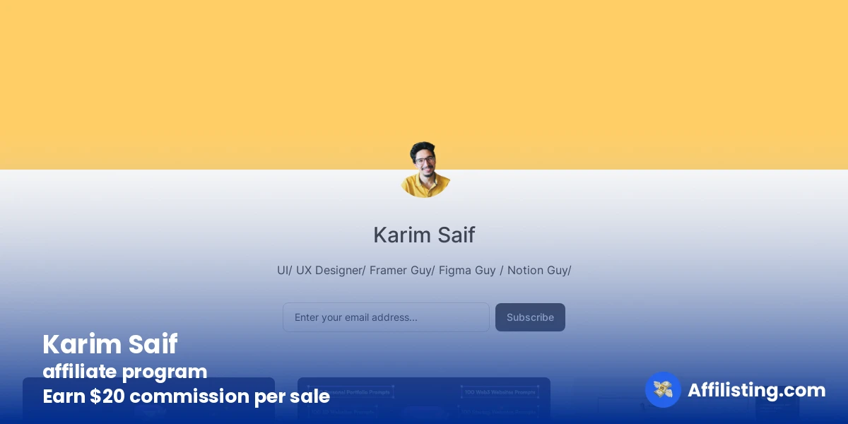 Karim Saif affiliate program