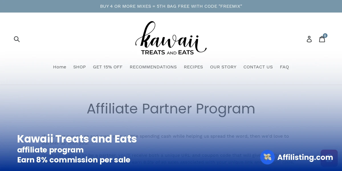 Kawaii Treats and Eats affiliate program