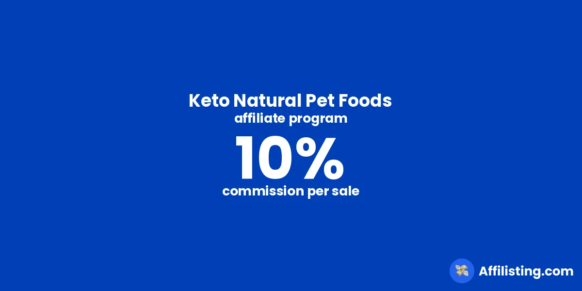 Keto Natural Pet Foods affiliate program