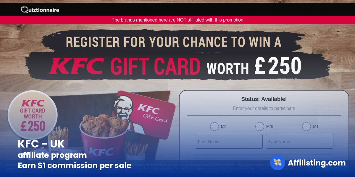 KFC - UK affiliate program