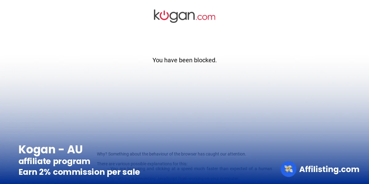 Kogan - AU affiliate program
