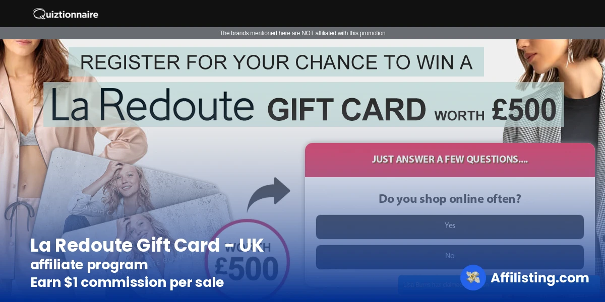 La Redoute Gift Card - UK affiliate program