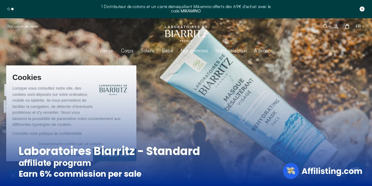 Laboratoires Biarritz - Standard affiliate program