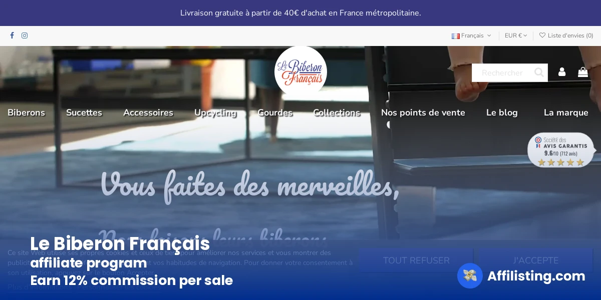 Le Biberon Français affiliate program