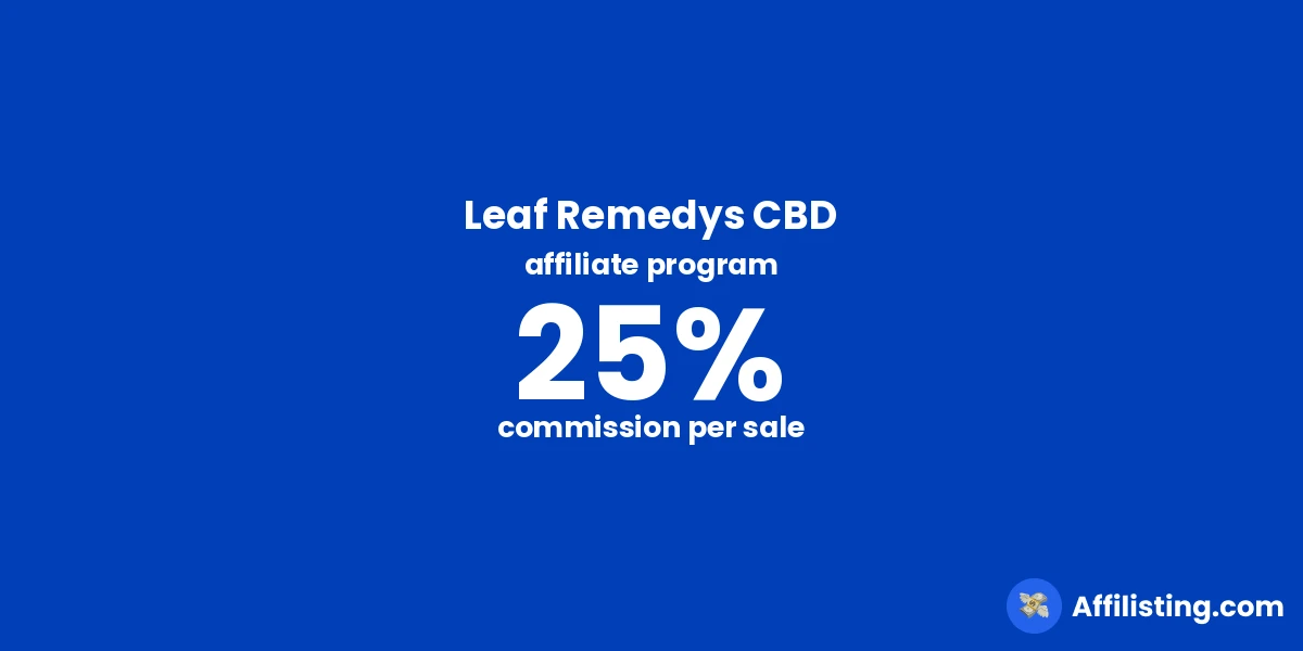 Leaf Remedys CBD affiliate program