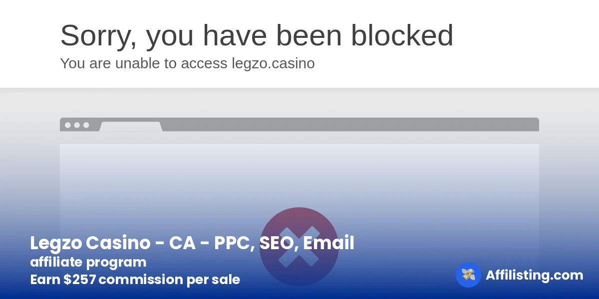 Legzo Casino - CA - PPC, SEO, Email affiliate program
