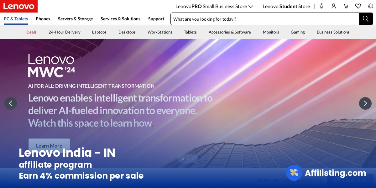 Lenovo India - IN affiliate program