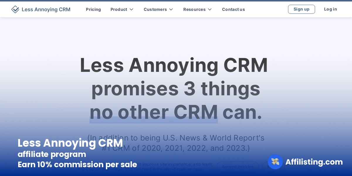 Less Annoying CRM affiliate program