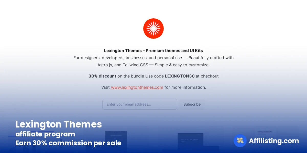 Lexington Themes affiliate program