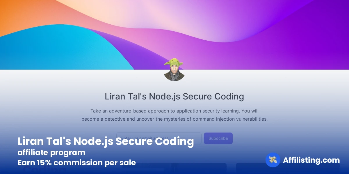 Liran Tal's Node.js Secure Coding affiliate program