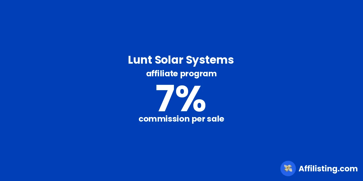 Lunt Solar Systems affiliate program