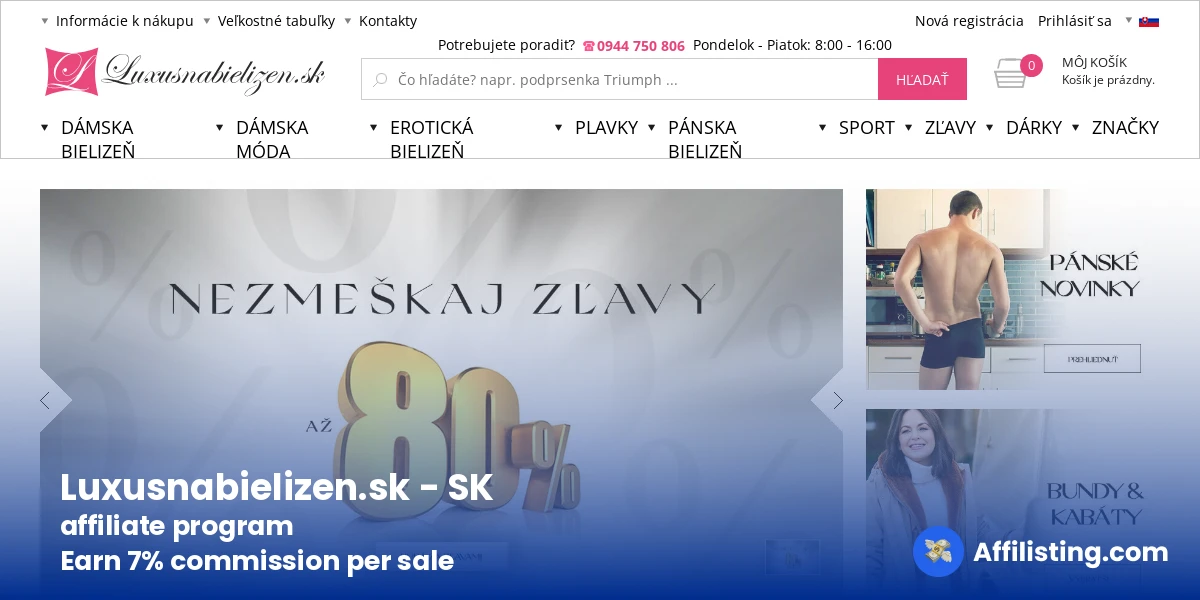 Luxusnabielizen.sk - SK affiliate program