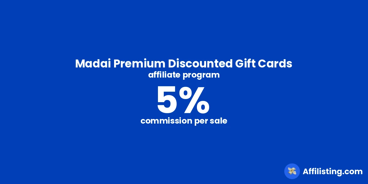 Madai Premium Discounted Gift Cards affiliate program