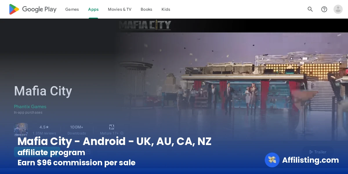 Mafia City - Android - UK, AU, CA, NZ affiliate program