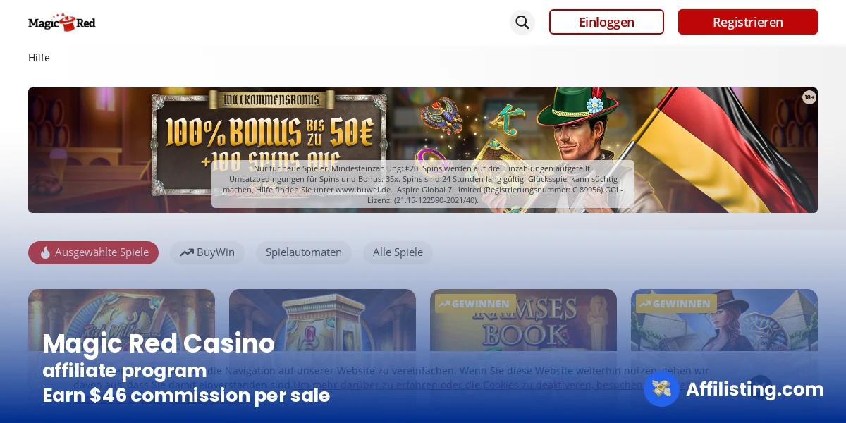 Magic Red Casino affiliate program