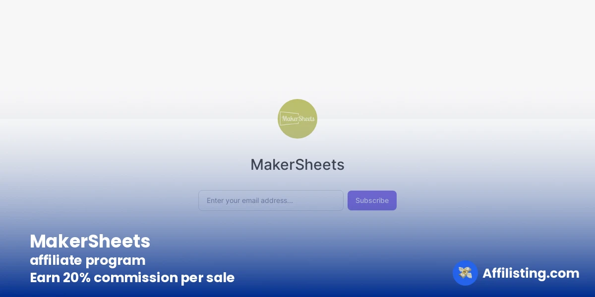 MakerSheets affiliate program