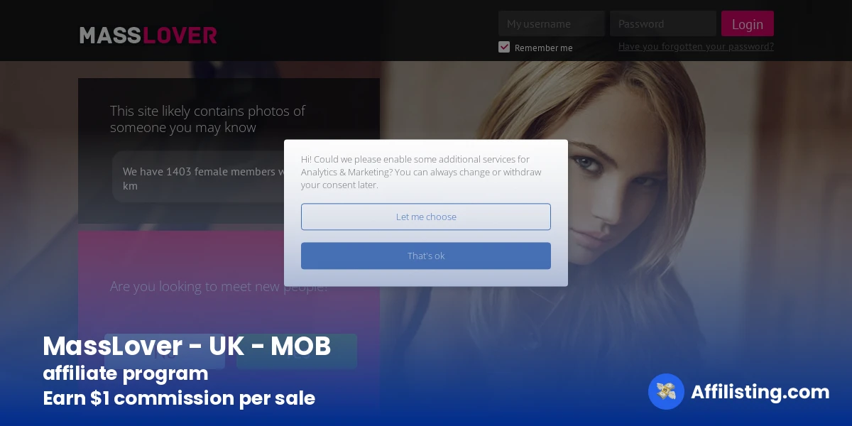 MassLover - UK - MOB affiliate program