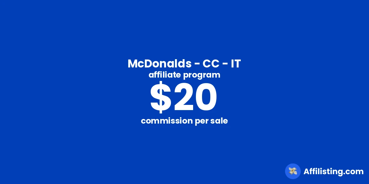 McDonalds - CC - IT affiliate program