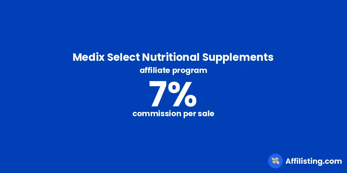 Medix Select Nutritional Supplements affiliate program