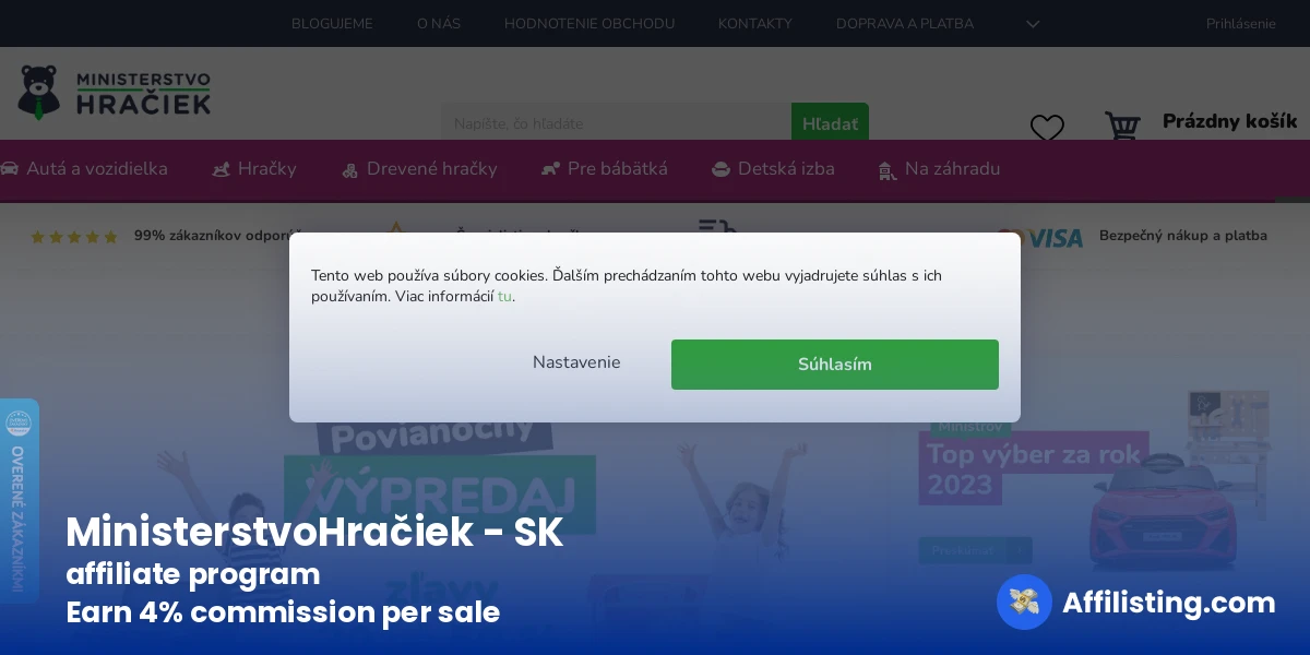 MinisterstvoHračiek - SK affiliate program