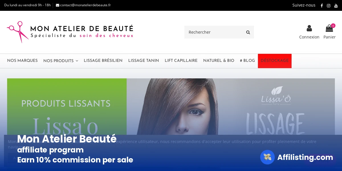 Mon Atelier Beauté affiliate program