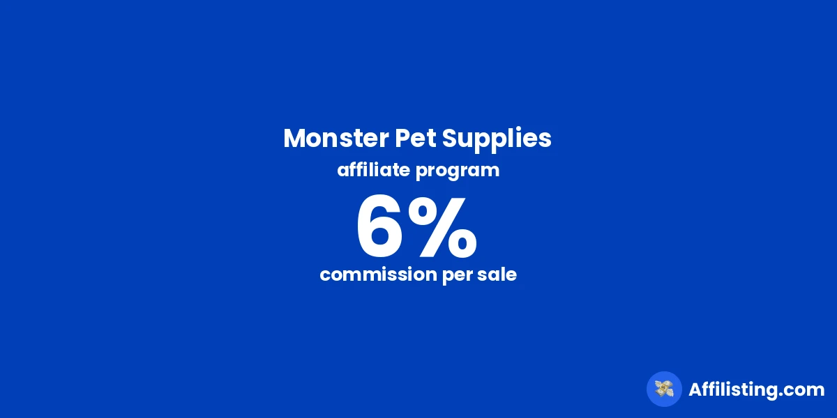 Monster Pet Supplies affiliate program