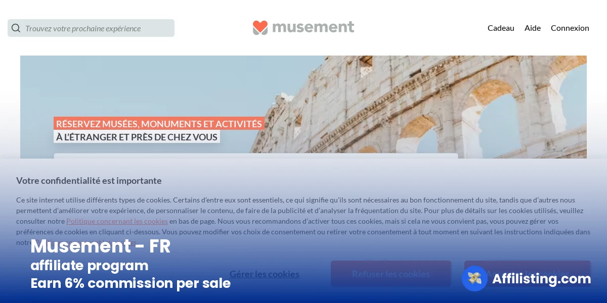 Musement - FR affiliate program