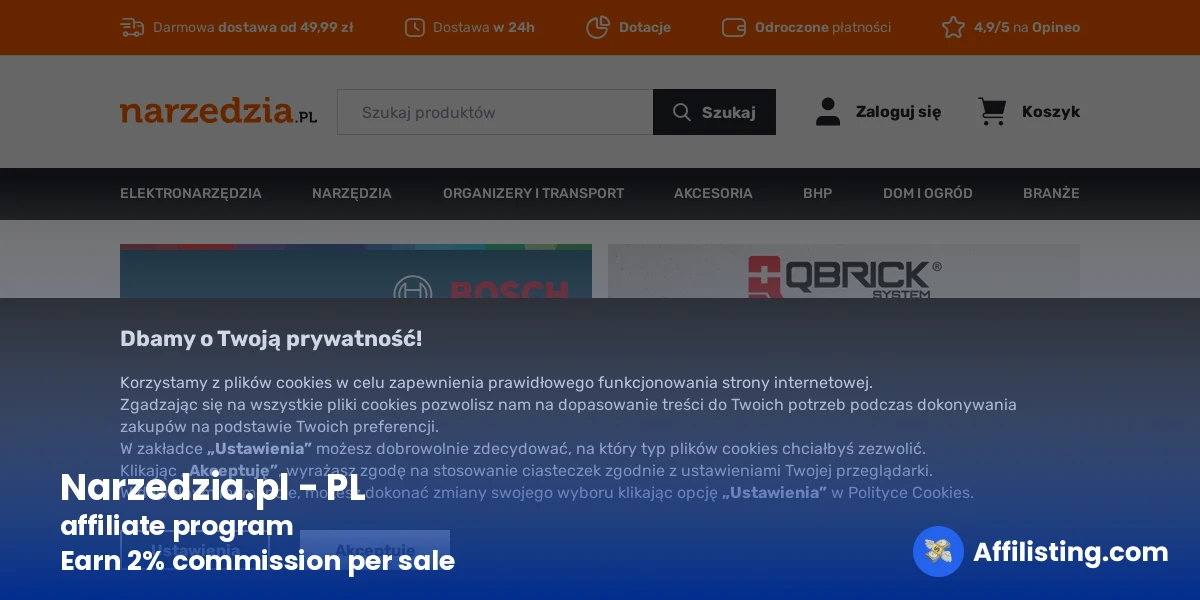 Narzedzia.pl - PL affiliate program