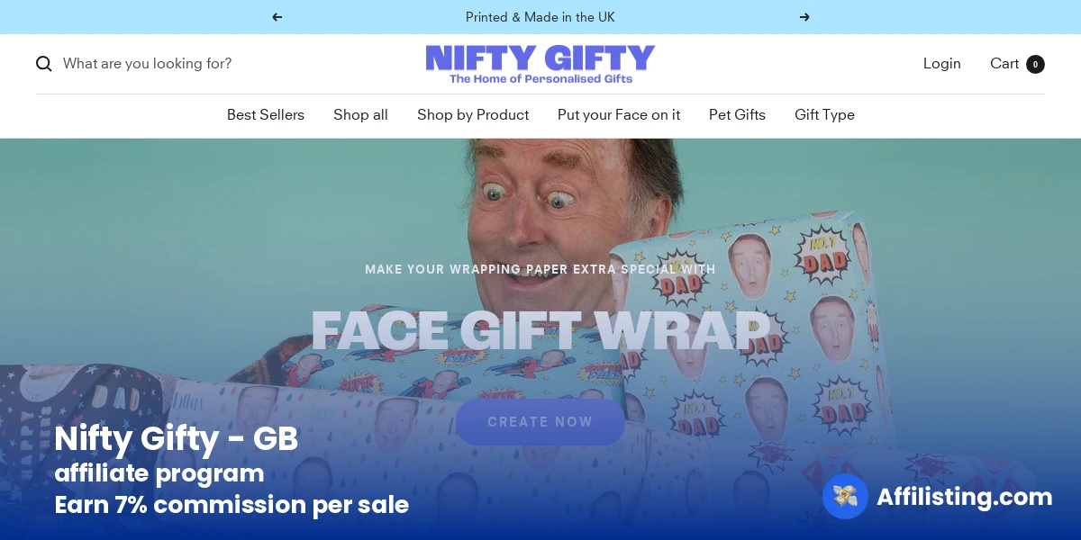 Nifty Gifty - GB affiliate program