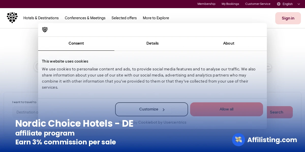 Nordic Choice Hotels - DE affiliate program