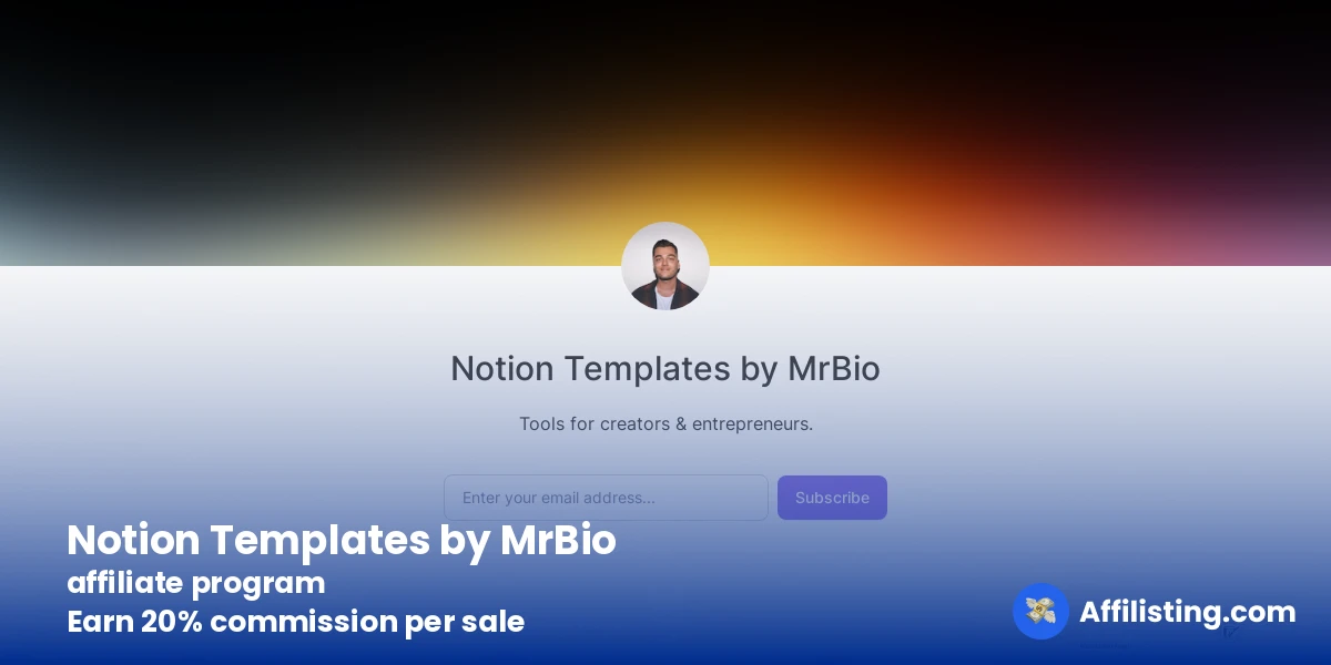 Notion Templates by MrBio affiliate program