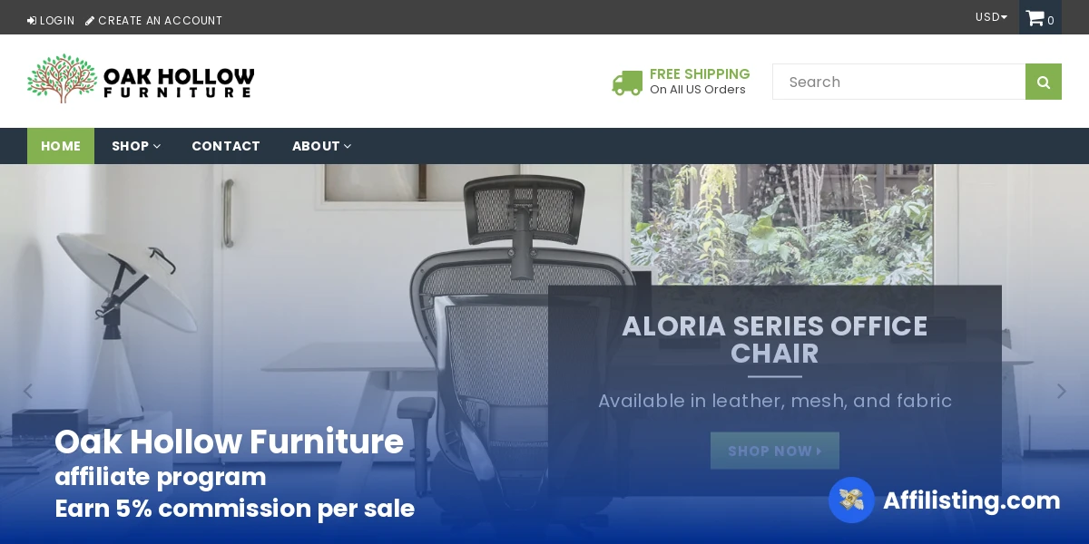 Oak Hollow Furniture affiliate program