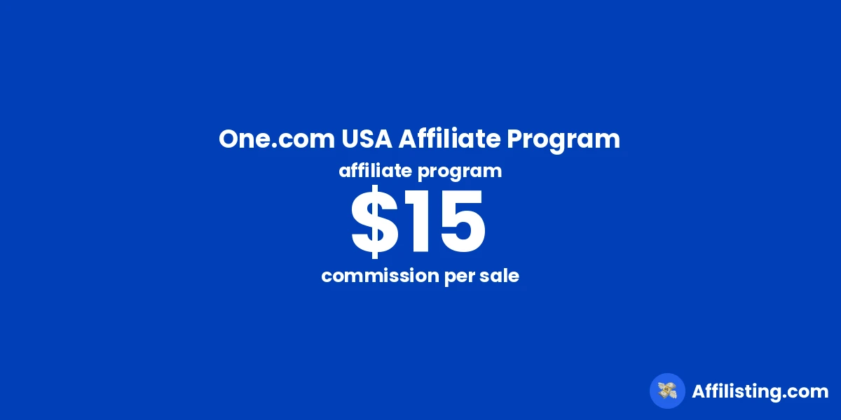 One.com USA Affiliate Program affiliate program