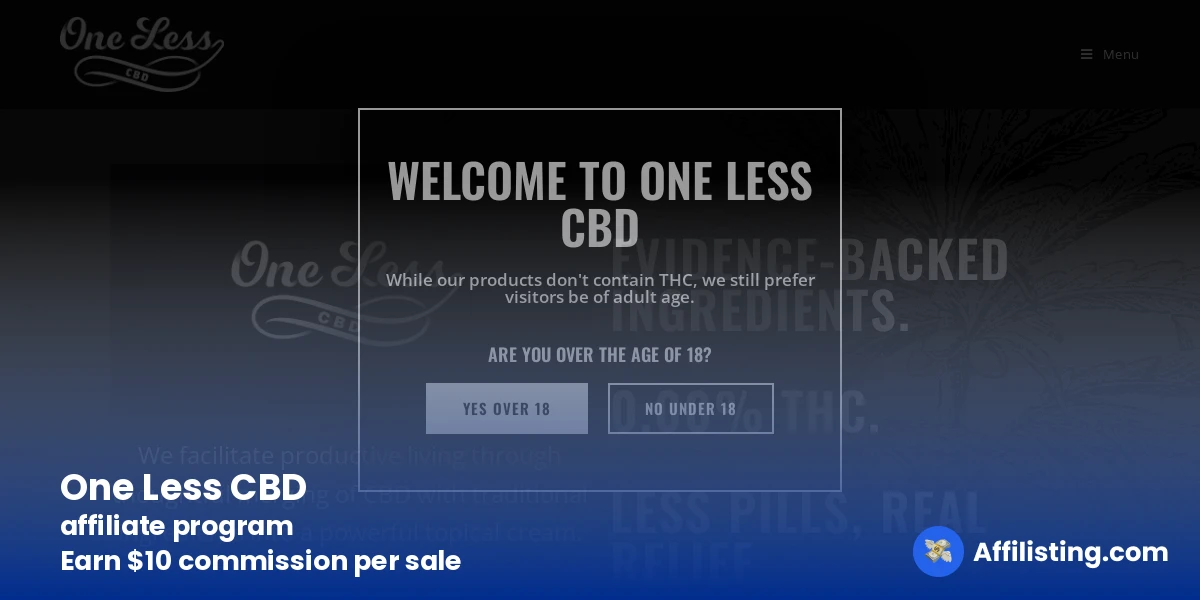 One Less CBD affiliate program