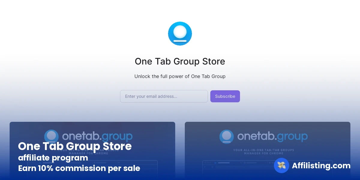One Tab Group Store affiliate program
