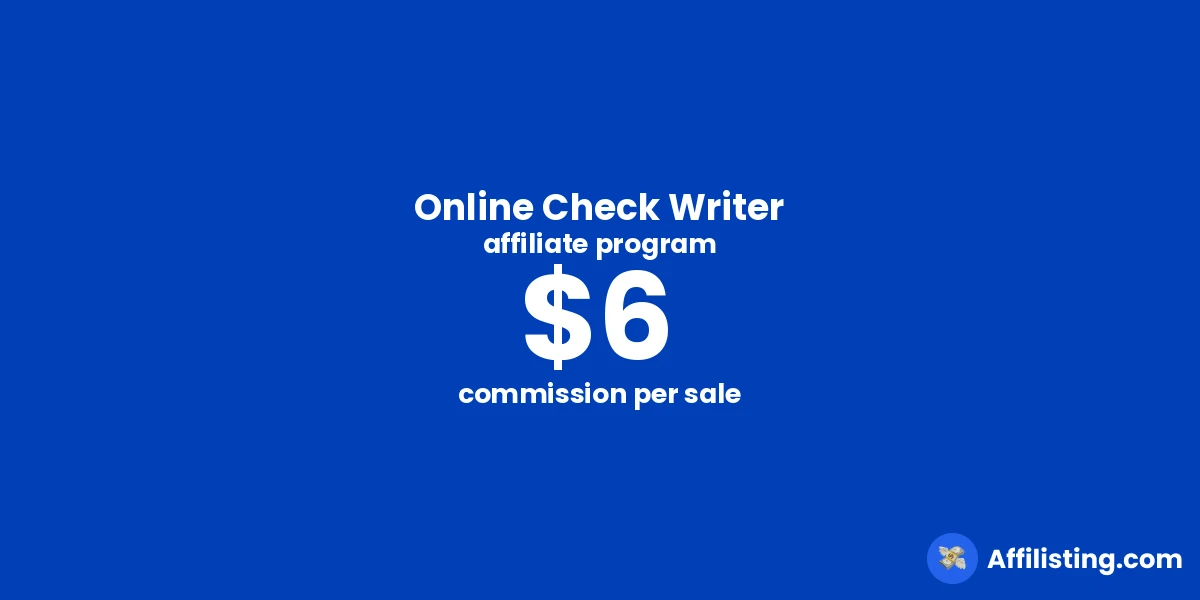 Online Check Writer affiliate program