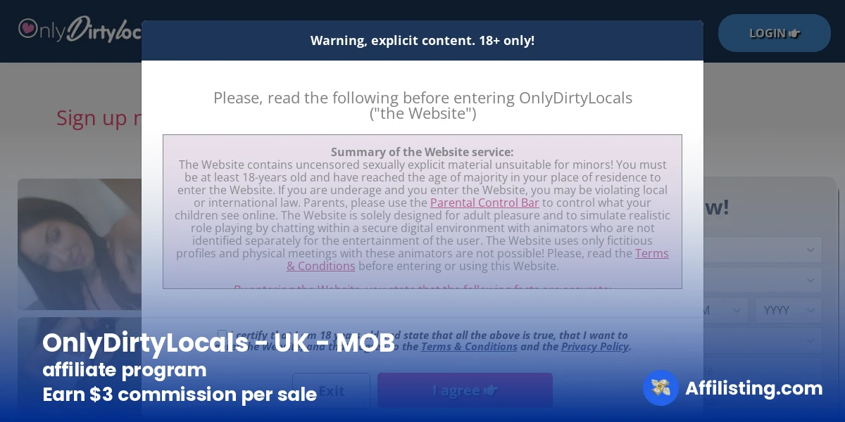 OnlyDirtyLocals - UK - MOB affiliate program