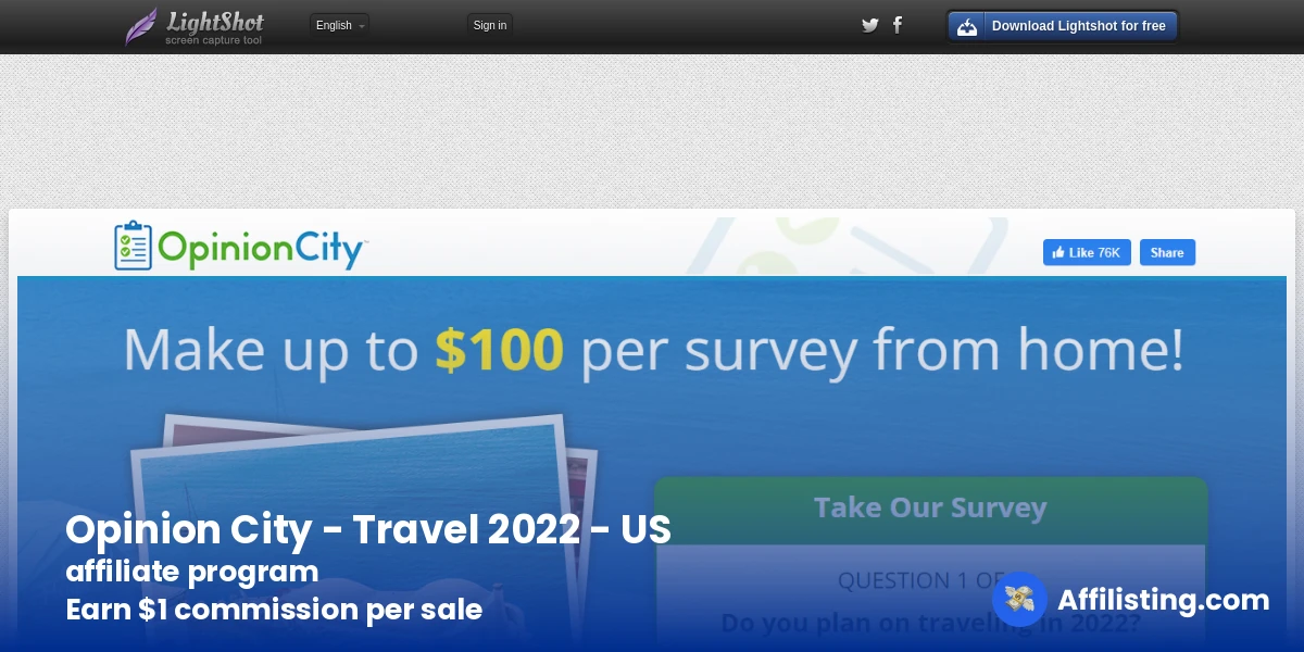 Opinion City - Travel 2022 - US affiliate program