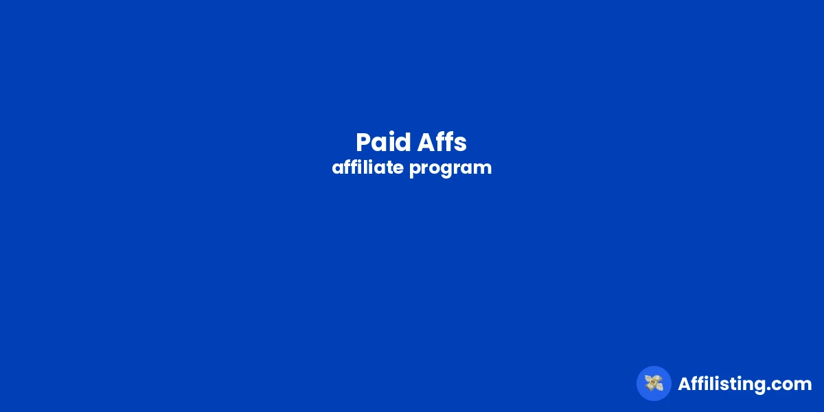 Paid Affs affiliate program