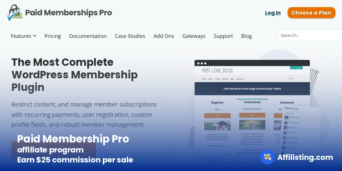Paid Membership Pro affiliate program
