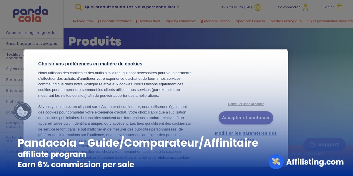 Pandacola - Guide/Comparateur/Affinitaire affiliate program