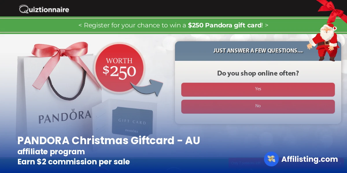 PANDORA Christmas Giftcard - AU affiliate program