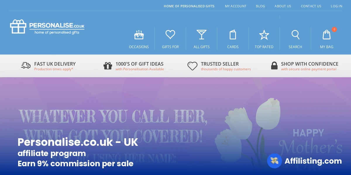 Personalise.co.uk - UK affiliate program