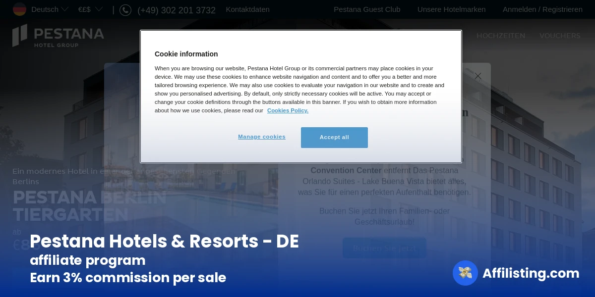 Pestana Hotels & Resorts - DE affiliate program
