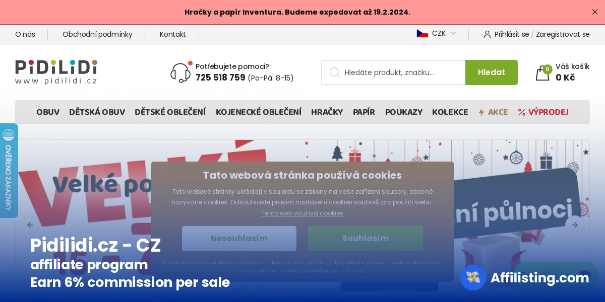 Pidilidi.cz - CZ affiliate program